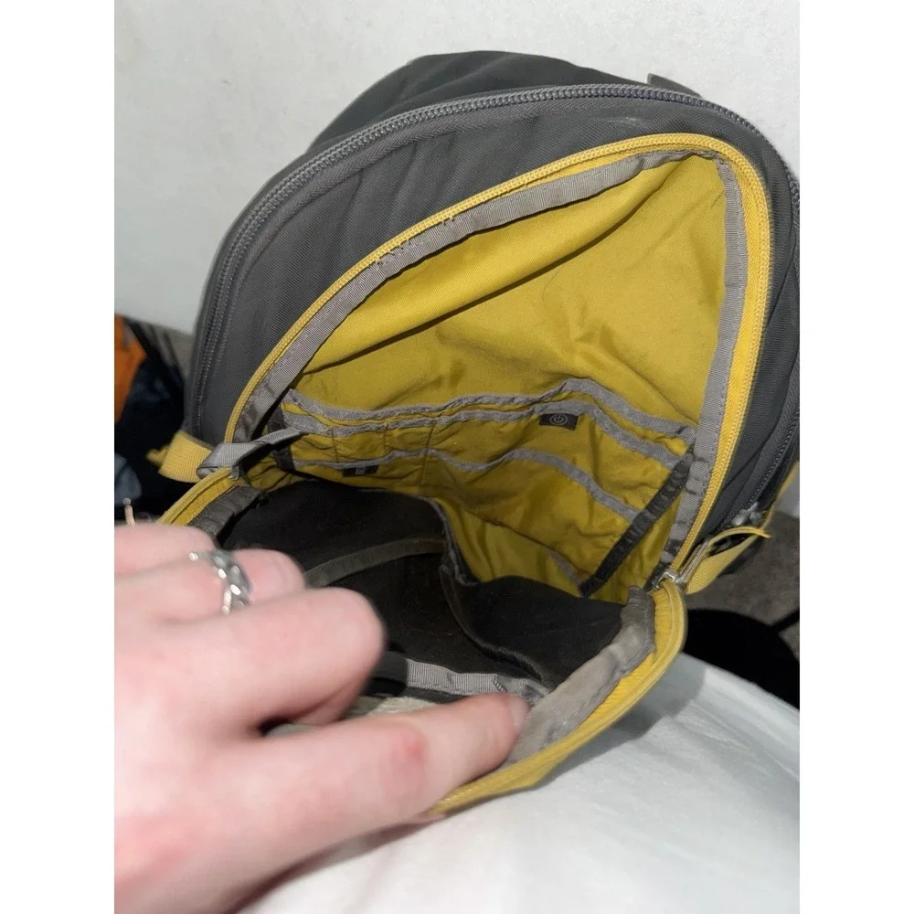 The North Face Wasatch Backpack Gray Yellow‎ Durable Outdoor Travel School Bag